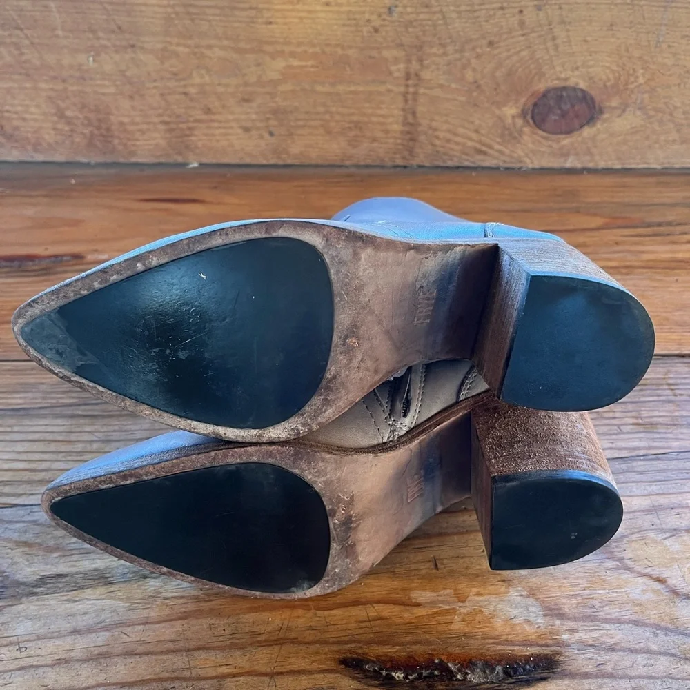 Classic Women's Taupe Ankle Booties - Zip Side